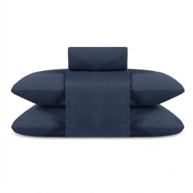 Jogo de Cama King Elegance Liso Havan Casa 4 Peças - Azul Marinho 2