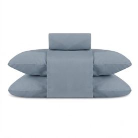 Jogo de Cama King Elegance Liso Havan Casa 4 Peças - Azul