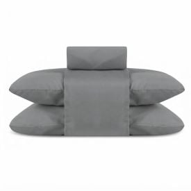 Jogo de Cama King Elegance Liso Havan Casa 4 Peças - Cinza Escuro 2