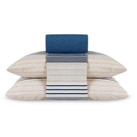 Jogo de Cama King Elegance Havan Casa 4 pçs - Artesano Listra Azul