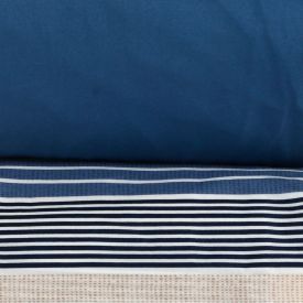 Jogo de Cama King Elegance Havan Casa 4 pçs - Artesano Listra Azul