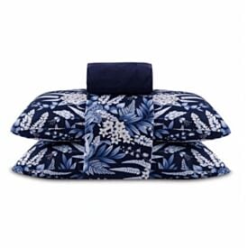Jogo de Cama King Elegance Havan Casa 4 pçs - Elegance Flowers Marinho