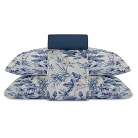 Jogo de Cama King Elegance Havan Casa 4 pçs - Organic Flores Azul