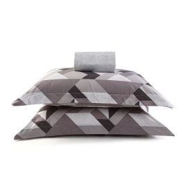 Jogo de Cama King Percal Buona Fortuna 3 pçs - Textura Heitor Chumbo