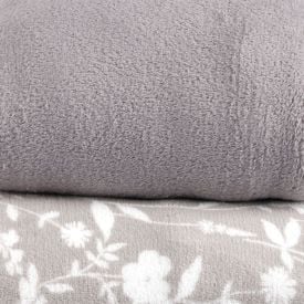 Jogo de Cama Plush Provence Casal 3 pçs Havan Casa - Yasmin Floral Cinza