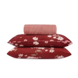 Jogo de Cama Plush Provence Queen 3 pçs - Nina Floral Rosa