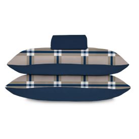 Jogo de Cama Queen Malha Havan Casa 3 pçs - Lumy Azul Marinho