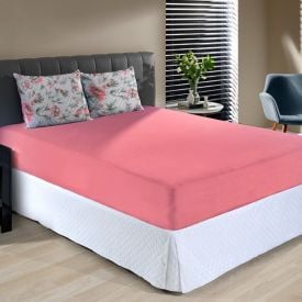 Jogo de Cama Queen Malha 100% Algod&atilde;o Paris 3 p&ccedil;s Havan Casa - Lorena Goiaba