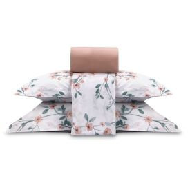 Jogo de Cama Queen Percal Buona Fortuna 4 pçs - Aurora Rosa
