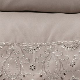 Jogo de Cama Queen Imperial com Renda Havan Casa 4 pçs - Bege