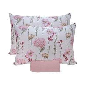 Jogo de Cama Queen Malha Havan Paris 3 p&ccedil;s Havan Casa - Jardim Rosa Suave
