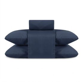 Jogo de Cama Queen Elegance Liso Havan Casa 4 Peças - Azul Marinho 2