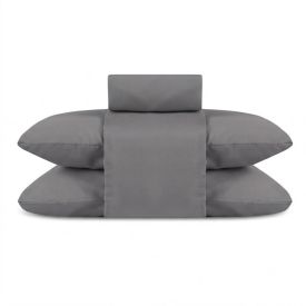 Jogo de Cama Queen Elegance Liso Havan Casa 4 Peças - Cinza Escuro