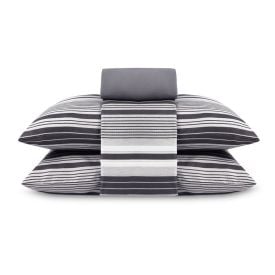 Jogo de Cama Queen Elegance Havan Casa 4 pçs - Farlei Listra Cinza