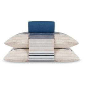 Jogo de Cama Queen Elegance Havan Casa 4 p&ccedil;s - Artesano Listra Azul