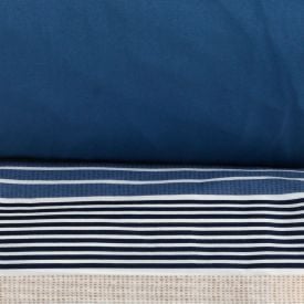 Jogo de Cama Queen Elegance Havan Casa 4 p&ccedil;s - Artesano Listra Azul