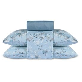 Jogo de Cama Queen Napoli Havan Casa 4 pçs  - Rosely Flowers Azul