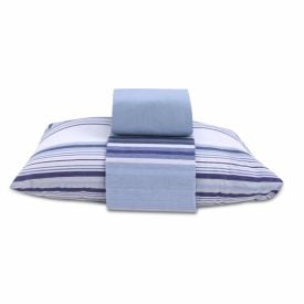 Jogo De Cama Solteiro 100% Algodão Royale Havan Casa 3 Pçs - Theo Azul