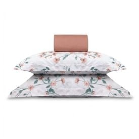 Jogo de Cama Solteiro Percal Buona Fortuna 3 pçs - Aurora Rosa Novo