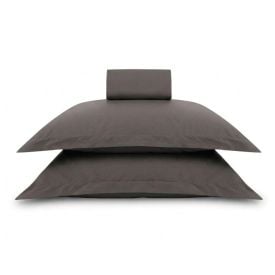 Jogo de Cama Solteiro Percal Buona Fortuna 3 pçs - Cinza Chumbo Liso Novo