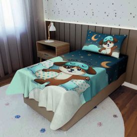 Jogo de Cama Solteiro Clube do Abraço Havan Casa 2 pçs - Pingo Cão