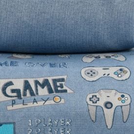 Jogo de Cama Solteiro 150 Fios Havan Kids 3 pçs - Gaming Azul