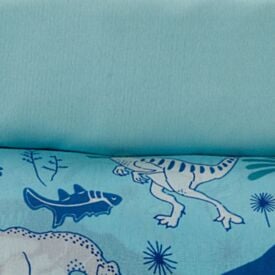 Jogo de Cama Solteiro 150 Fios Havan Kids 3 pçs - Dino Happy Turquesa