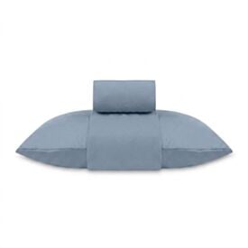 Jogo de Cama Solteiro Micro Percal Liso Havan Casa 3 Peças - Azul 