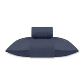 Jogo de Cama Solteiro Micro Percal Liso Havan Casa 3 Peças - Azul Marinho
