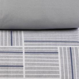 Jogo de Cama Solteiro Micropercal Havan Casa 3 pçs - Detroit Geo Cinza