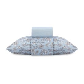 Jogo de Cama Solteiro Micropercal Havan Casa 3 p&ccedil;s - Blossom Flowers Azul