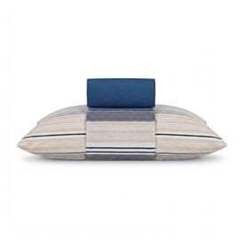 Jogo de Cama Solteiro Micropercal Havan Casa 3 p&ccedil;s - Artesano Listra Azul