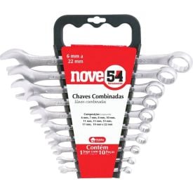 Jogo De Chaves Combinadas 6 A 22 Mm Com 10 Peças Nove54