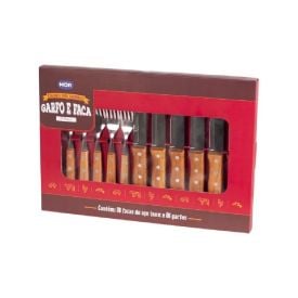Jogo de Churrasco Garfo e Faca Mor A&ccedil;o Inoxid&aacute;vel 12 Pe&ccedil;as - 12 Pe&ccedil;as