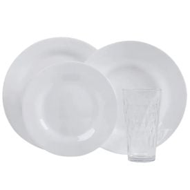 Aparelho de Jantar Opaline Menu Vitrage Nadir 16 Pe&ccedil;as - Branco