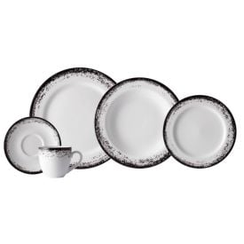 Jogo De Jantar N&eacute;voa Preto Schmidt 30 Pe&ccedil;as - Porcelana