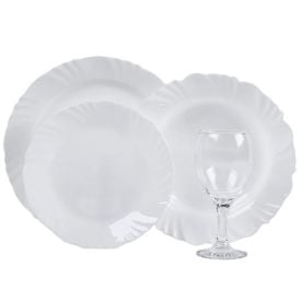Aparelho de Jantar Opaline P&eacute;tala com Ta&ccedil;as Nadir 16 Pe&ccedil;as - Branco