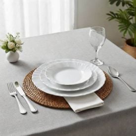Aparelho de Jantar Opaline P&eacute;tala com Ta&ccedil;as Nadir 16 Pe&ccedil;as - Branco