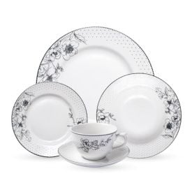 Aparelho De Jantar Porcelana Jasmine Havan Casa 20 P&ccedil;s - Estampado