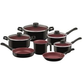 Jogo de Panela Tramontina Califórnia 7 Peças - Preto/Vermelho