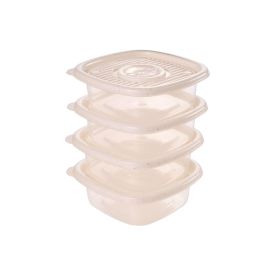 Jogo De Potes Marmorizado Pop Plasútil 400Ml - 4 Peças