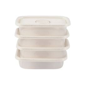 Jogo De Potes Marmorizado Pop Plasútil 520Ml - 4 Peças