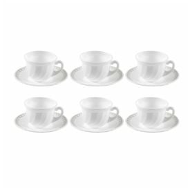 Jogo de Xícaras com Pires Opaline Paris 190Ml Havan Casa 12 pçs - Branco