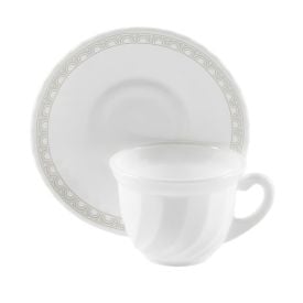 Jogo de Xícaras com Pires Opaline Paris 190Ml Havan Casa 12 pçs - Branco