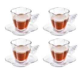 Jogo de Xícaras de Chá com Pires Butterfly Wolff 8 Peças - 180ml