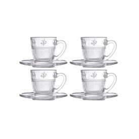 Jogo de Xicara de Café com Pires Pequenos Voadores L' Hermitage 180Ml - 8 Peças