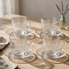 Jogo de Xicara de Café com Pires Pequenos Voadores L' Hermitage 180Ml - 8 Peças
