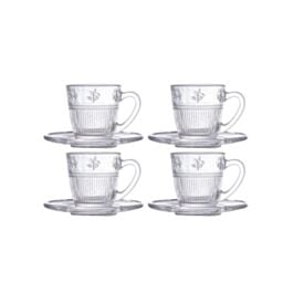 Jogo de Xicara de Café com Pires Pequenos Voadores L'hermitage 90Ml - 8 Peças