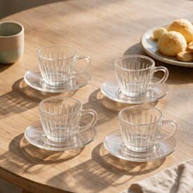 Jogo de Xicara de Café com Pires Soho L'hermitage 180Ml - 8 Peças