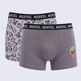 Kit 02 Cuecas Boxer Infantil 4 a 10 Anos Marvel Cinza/Chumbo